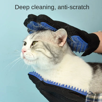Pet Grooming Gloves Silicone Cat Dog Hair Removal Bath Brush Cleaning Tool