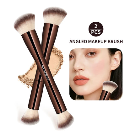 Velora Beauty Dual Head Makeup Brush Foundation Powder Concealer Blush Bronzer Soft Fiber Cosmetic Tool
