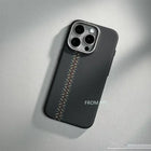 OKEYWOW iPhone 16/15/14 Pro Max carbon fiber geometric MagSafe case with magnetic charging and camera protection.