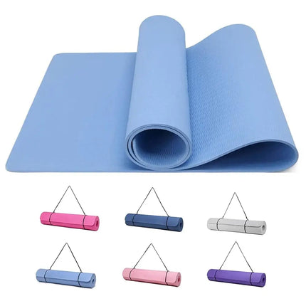 GoodNite Non Slip TPE Yoga Mat 183x61cm for Yoga Pilates Fitness with Strap