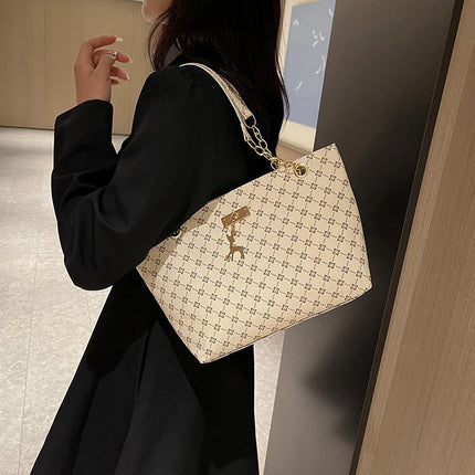 Women Autumn Winter Shoulder Bag Large Capacity Tote Handbag Presbyopic Style