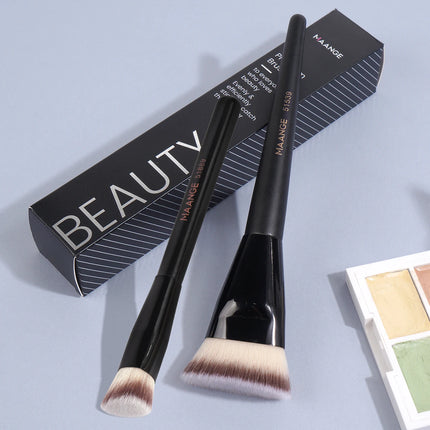 Velora Beauty 2pcs Flawless Makeup Brush Flat Angled Foundation Contour Concealer Tool