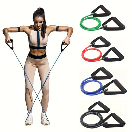 FlexBand 4 Level Resistance Training Bands with Handles for Home Fitness Yoga Pilates