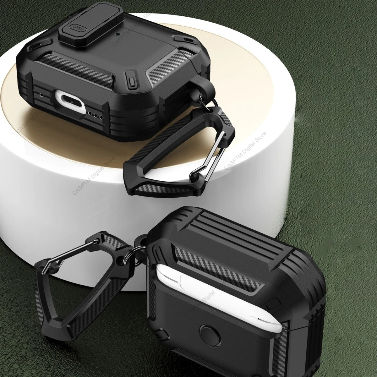 Security Lock Case for AirPods 4 – TPU+PC Protective Cover with Hook for 4th Gen