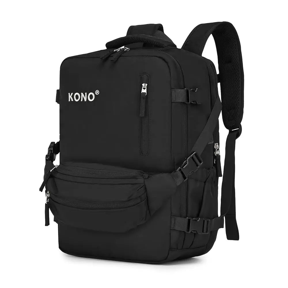 2-in-1 Travel Backpack with USB Port & Detachable Waist Bag - Laptop Rucksack for Men/Women, School & Weekender Daypack