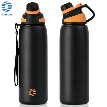 OkeyWOW FEIJIAN LKG stainless steel vacuum flask with double wall insulation, magnetic lid, and leak-proof sports water bottle design.