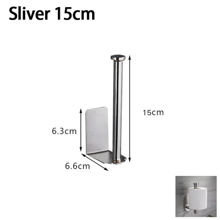Stainless steel OKEYWOW paper towel holder under sink kitchen organizer rack with storage compartments.