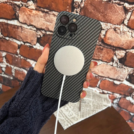 OKEYWOW iPhone carbon fiber case with ultra-thin design and hard back cover for camera protection on models 11 to 17 Pro Max XR XS.