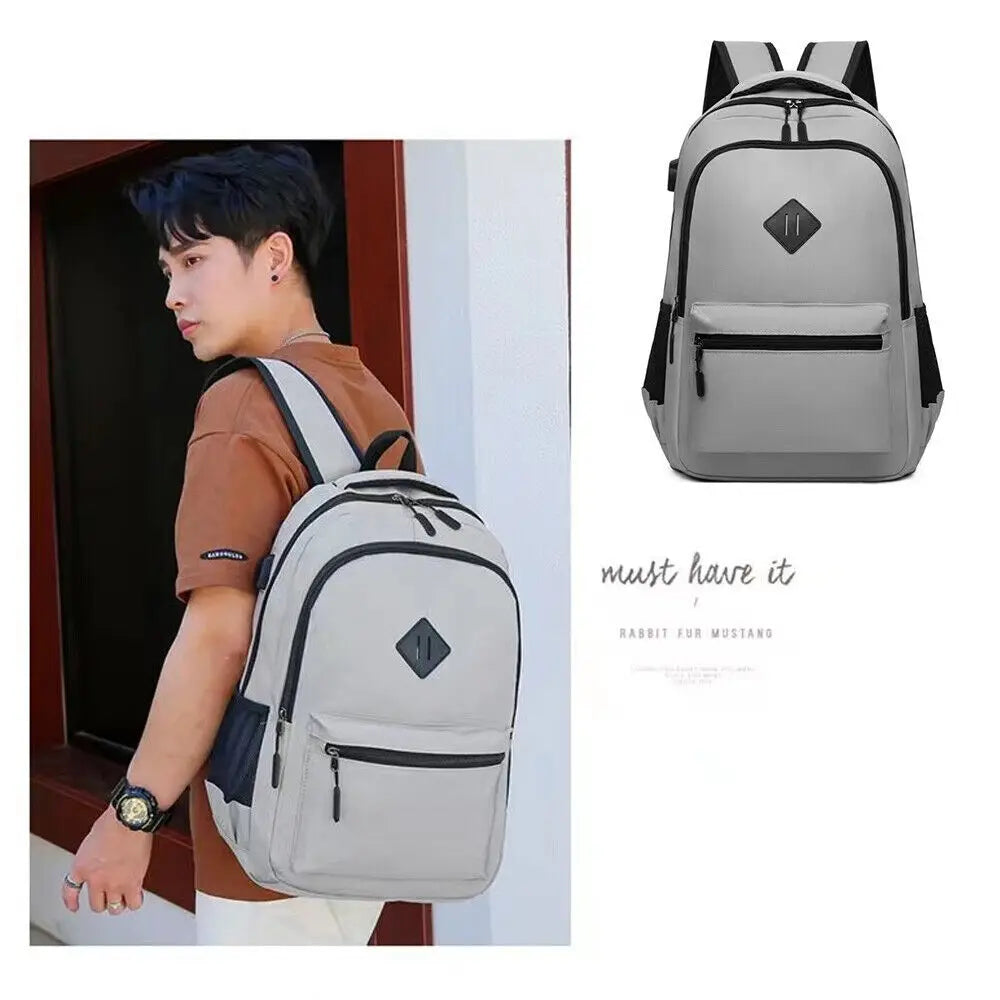 Men/Women Boys Laptop Backpack Waterproof Large Mens Rucksack Travel School Bag