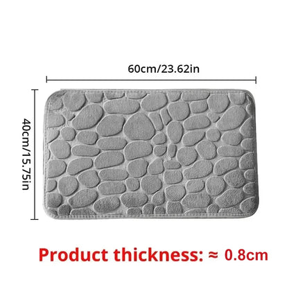 StoneWeave Embossed Fiber Anti Slip Mat Pebble Style Carpet Bathroom Living Room Floor Rug