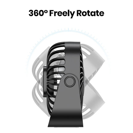 USB Mini Portable Desk Fan with 3 Speeds & 360° Adjustable Head