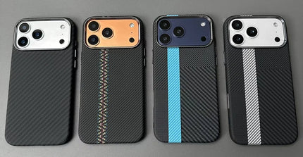 CarbonEdge MagSafe Armor Case for iPhone 17/17 Pro Max/16 Pro/15/14/13 Ultra Thin Alloy Lens Wireless Cover