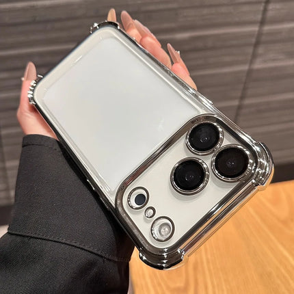 Luxury Plated Transparent Case for iPhone Shockproof Clear Back Cover