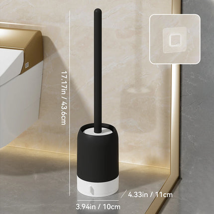 CleanEase Wall-Mounted Toilet Brush with Drainable Holder