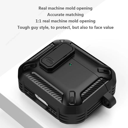 OKEYWOW AirPods 4 security lock case with TPU and PC material, protective cover and hook for 4th generation wireless earbuds