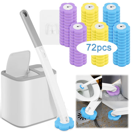 Disposable Toilet Brush Set with Holder Bathroom Cleaning Kit