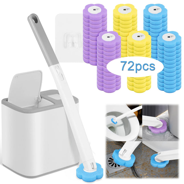 Disposable Toilet Brush Set with Holder Bathroom Cleaning Kit