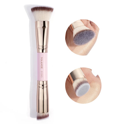 Velora Beauty 2pcs Foundation Brush Set Liquid Cream Powder Contour Blending Concealer Tool