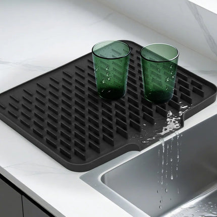DrainEase Silicone Kitchen Drain Mat with Drainage