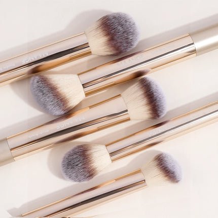 Velora Beauty 13pcs Makeup Brush Set Soft Fluffy Powder Eyeshadow Kabuki Blending with 2 Air Cushion Puffs
