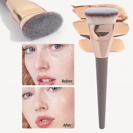 Velora Beauty Flat Top Foundation Brush with Box Powder Blush Concealer Makeup Tool