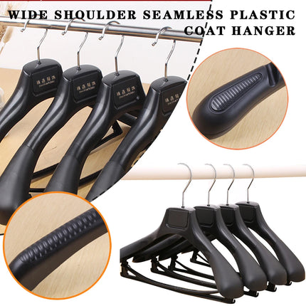 HomeAura 5pcs Wide Shoulder Clothes Hanger Plastic Suit Coat Wardrobe Storage Organizer