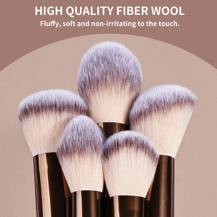 Velora Beauty 13pcs Makeup Brush Set Soft Fluffy Powder Eyeshadow Kabuki Blending with 2 Air Cushion Puffs