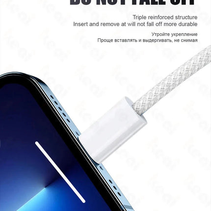 TurboBraided 60W USB C Cable for iPhone 17 16 15 Pro Max Air Plus Fast Charge Type C Data Cable