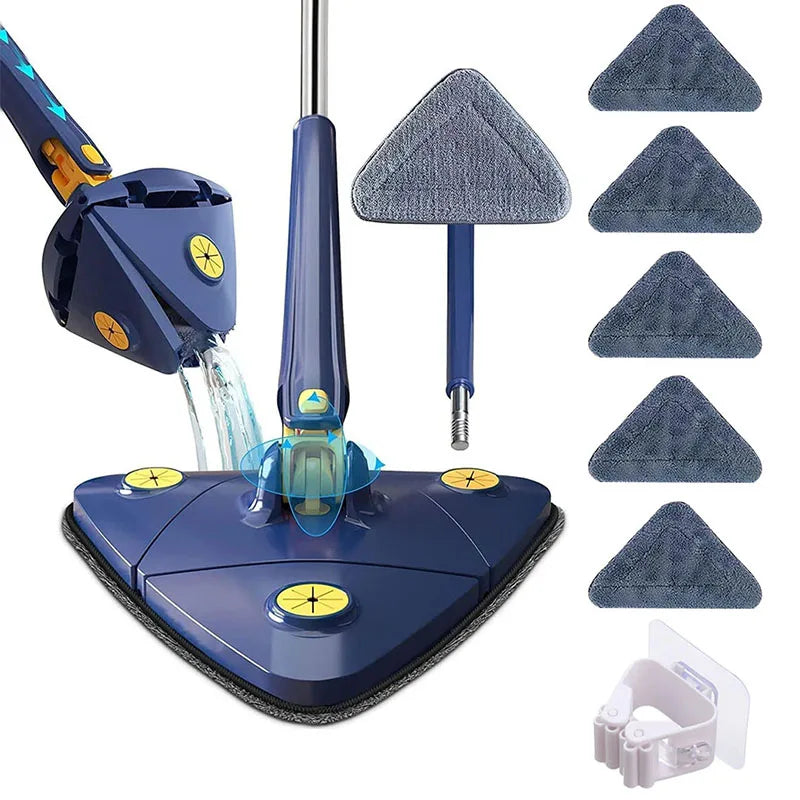 Introducing the UNTIOR Telescopic Triangle Mop: Experience 360° Rotatable Spin Cleaning with Squeeze Mechanism, Ideal for Wet and Dry Use. Enhance Your Home Cleaning with Superior Water Absorption Floor Tools.