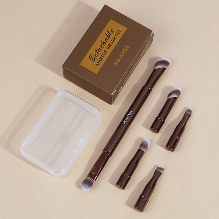 Velora Beauty Dual End Makeup Brush Set Travel Contour Concealer Eyeshadow Tool with Box