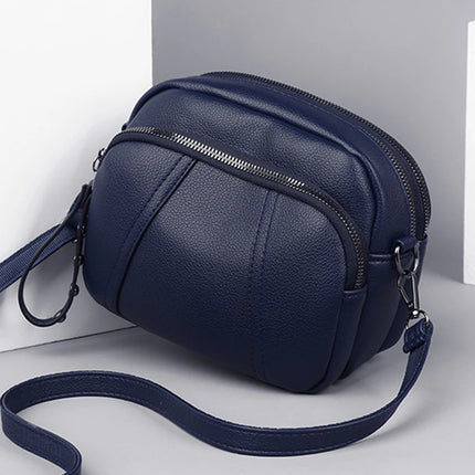 Women Rivet Crossbody Phone Bag Soft Leather Small Square Shoulder Bag Zipper Purse