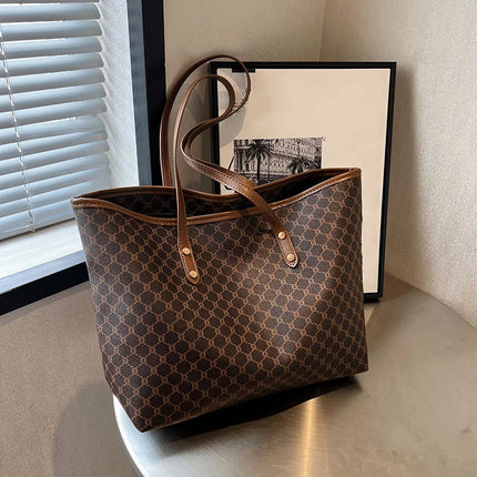 UrbanCarry PU Leather Tote Bag Large Capacity Women Shoulder Commuting Casual Handbag