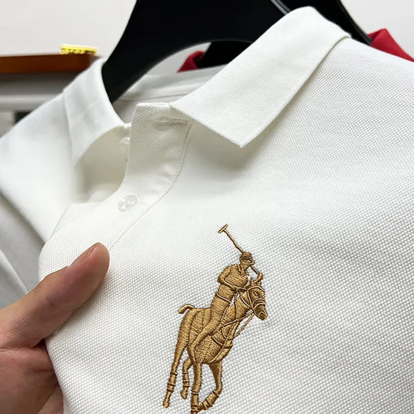 Brand Trend Embroidery Polo Shirt 2024 Summer High-end Luxury Handsome Fashion Casual T-shirt Short-sleeved Quality Men Clothing