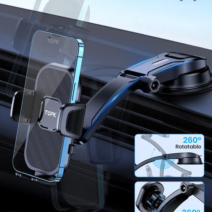 TOPK Gravity Car Phone Holder Dashboard Windshield Air Vent Mount Universal Stand