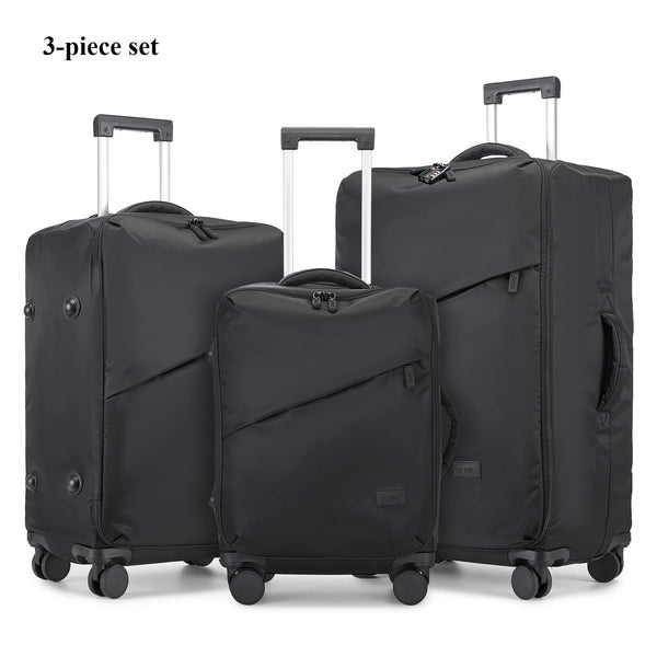 Kono 20" 24" 28" Suitcase Lightweight Soft Shell Luggage Piece Travel Suitcase with 4 Wheels and TSA Combination Padlock