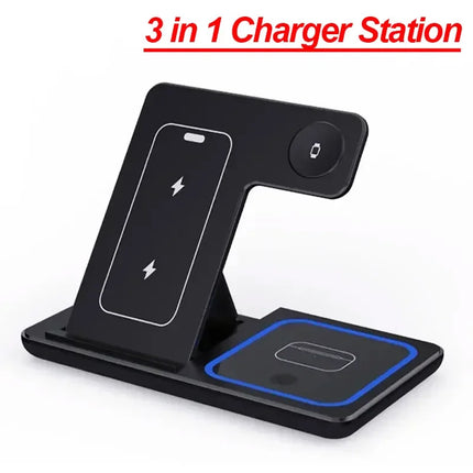 FoldMate 3in1 30W Wireless Charging Station for iPhone 17–12 Pro Max Watch AirPods Fast Dock
