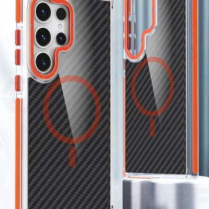 Carbon Fiber MagSafe Armor Case for Samsung Galaxy S26/S25/S24/S23 Ultra Plus A55/A53 Shockproof Cover