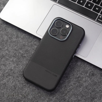 Color Block Leather MagSafe Case for iPhone 17/16/15/14/13 Pro Max Alloy Lens Shockproof Cover