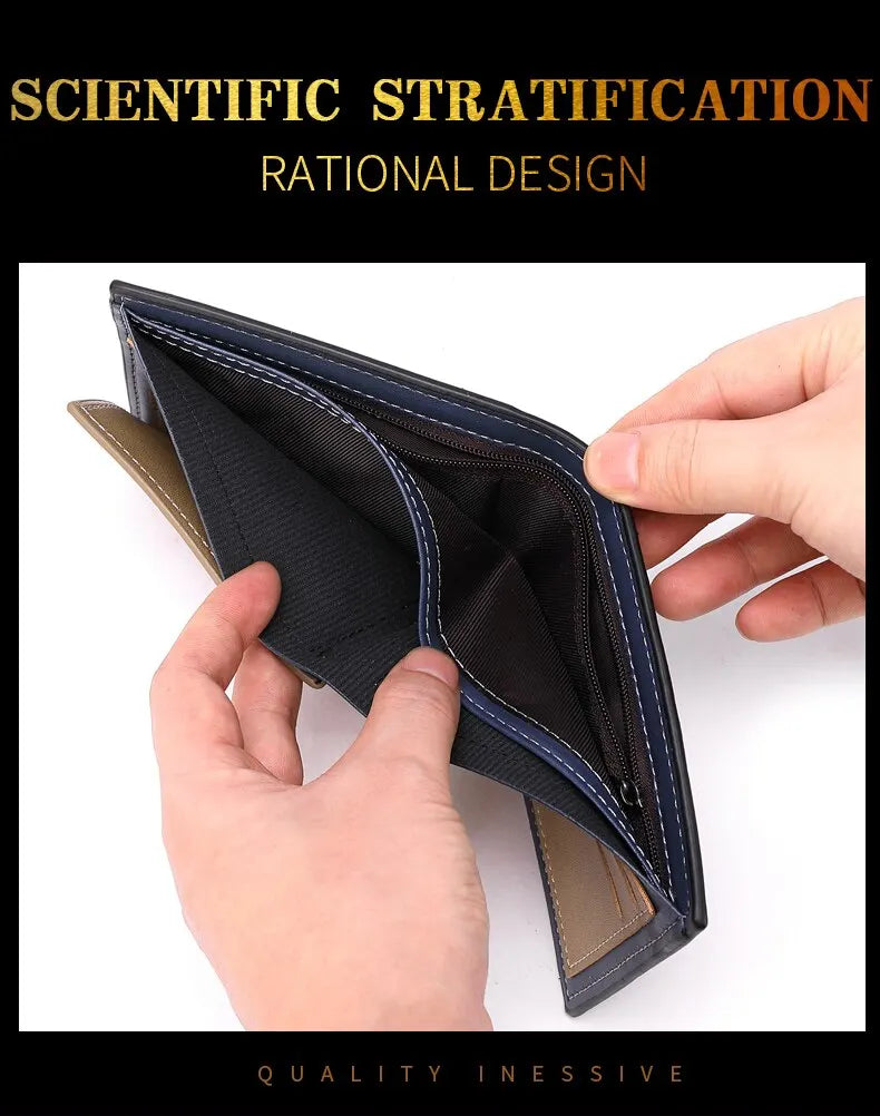 New Men's Horizontal Wallet Multi-Functional Business Zipper Coin For Men Wallet With Credit Card Holder