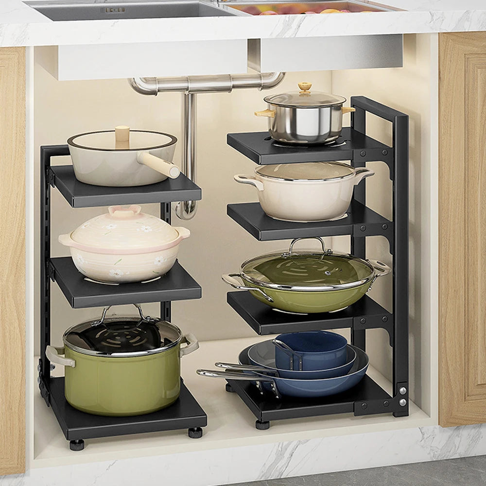 Lifeideas Multi Tier Adjustable Kitchen Pot Rack Organizer