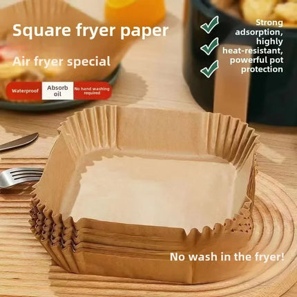 AirBake Square Air Fryer Liners 23cm Non Stick Disposable Parchment Cooking Paper