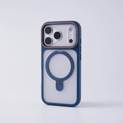 Matte Translucent MagSafe Case for iPhone 17/16/15/14/13/12 Pro Max Ring Stand Shockproof Cover