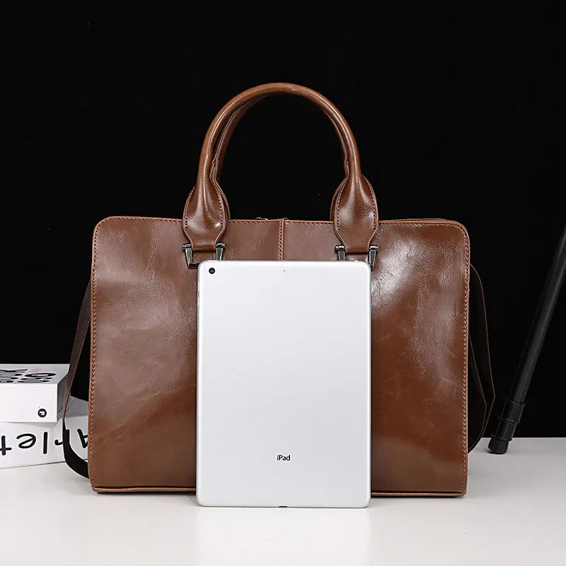 Men's Bag Luxury Business Office Laptop Bags PU Leather Men Briefcase Large Capacity Man Handbag Salesman WorkCrossbody Bag