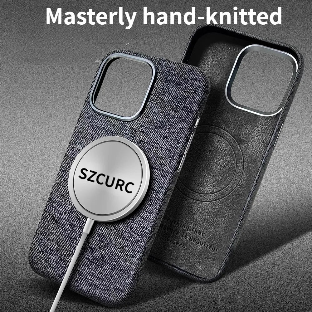 Bulletproof Nylon Hand-Knitted iPhone Case with Built-in MagSafe for iPhone 12/13/14/15 Pro Max