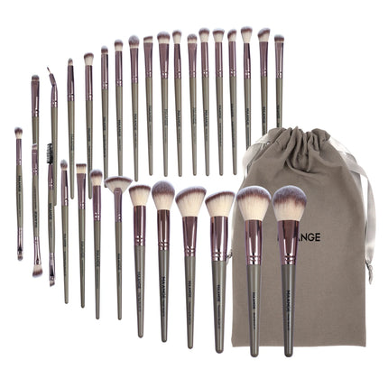 Velora Beauty 30pcs Makeup Brush Set Foundation Concealer Eyeshadow Powder Blush Blending Brushes Bag Set