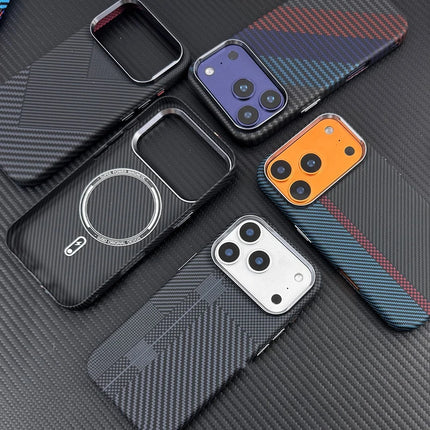 CarbonEdge MagSafe Armor Case for iPhone 17/17 Pro Max/16 Pro/15/14/13 Ultra Thin Alloy Lens Wireless Cover