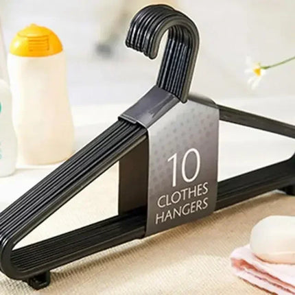 HomeNest 10pcs Plastic Clothes Hanger Non Slip Portable Closet Space Saver Rack