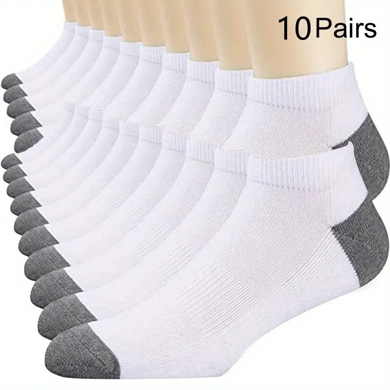 10 pairs of Fashion Cotton Ankle Socks: Designed for both men and women, these breathable and comfortable socks are perfect for summer wear.