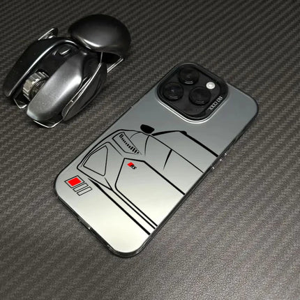 OKEYWOW iPhone sport car case with laser design, shockproof PC and TPU cover for iPhone 12 to 17 Pro Max XR XS series.