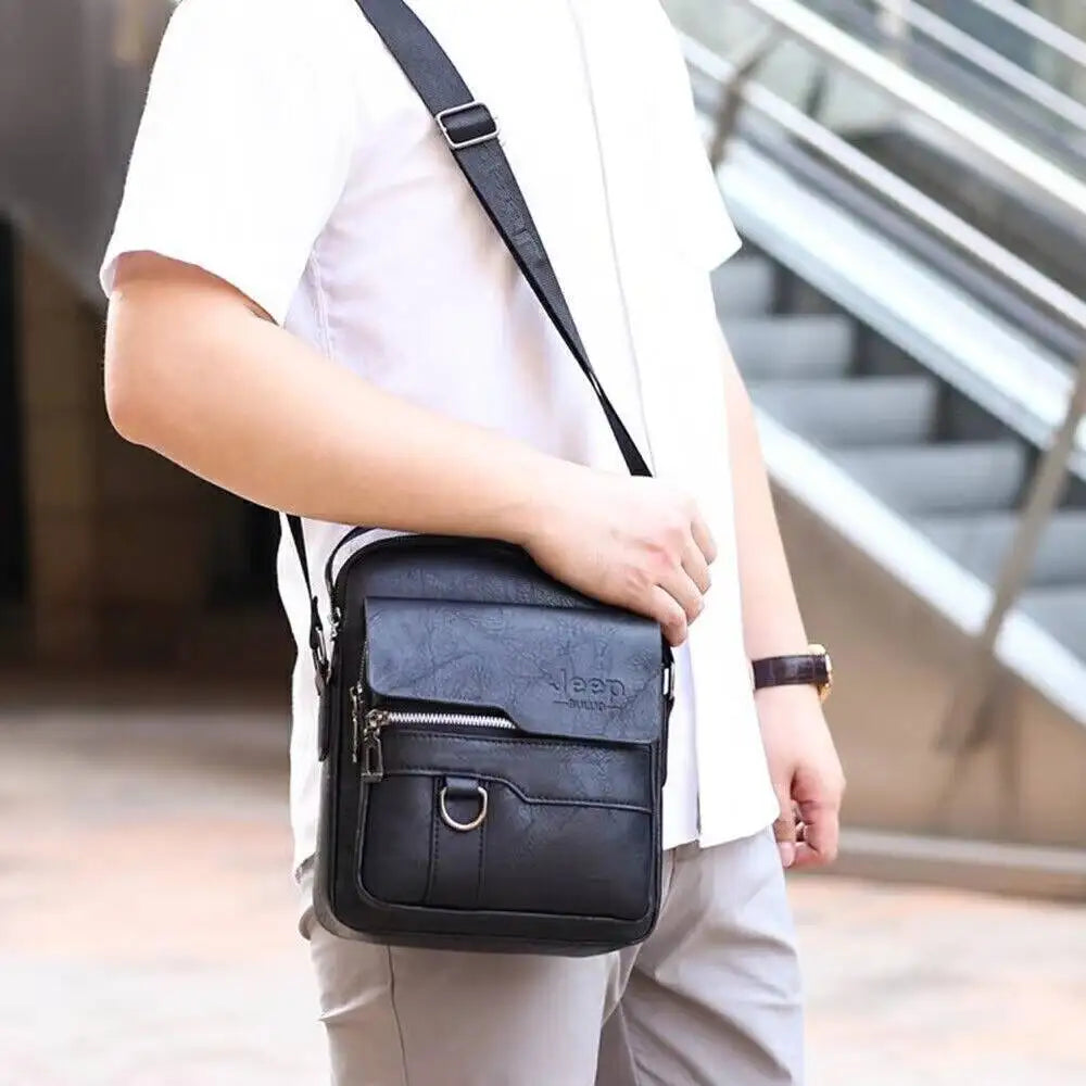 Men's PU Leather Messenger Shoulder Bags Vintage Cross Body Purse Handbag UK